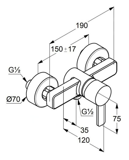 Robinet de douche monocommande Zenta