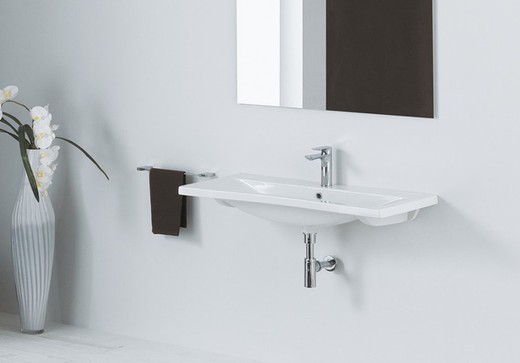 Lavabo suspendido Clever 100x39 cm blanco