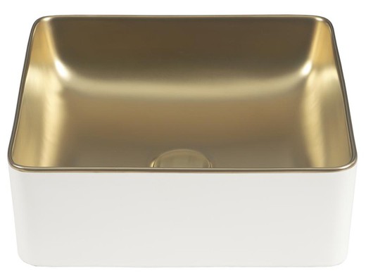 Lavabo Savannah Blanc&Or 36,5x36,5x13