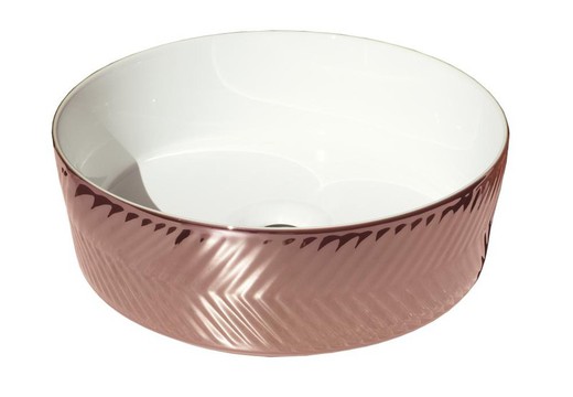 Lavabo Spiga White & Rose Gold 35,5x35,5x13