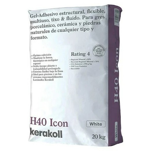 Saco H40 ICON 20kg Blanco Kerakoll