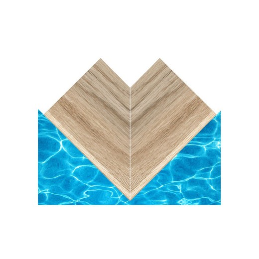 Solution de piscine d'angle extérieure Creta Woods Nordic 33x50 cm