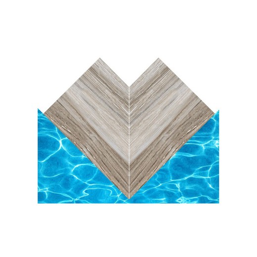 Solution piscine d'angle extérieure Creta Woods Olive 33x50 cm