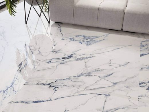 1840 Firenze Retificado Polido 98x98 Azul Calacatta