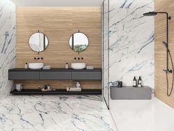 6623 Polido Retificado Firenze 63x146 Azul Calacatta