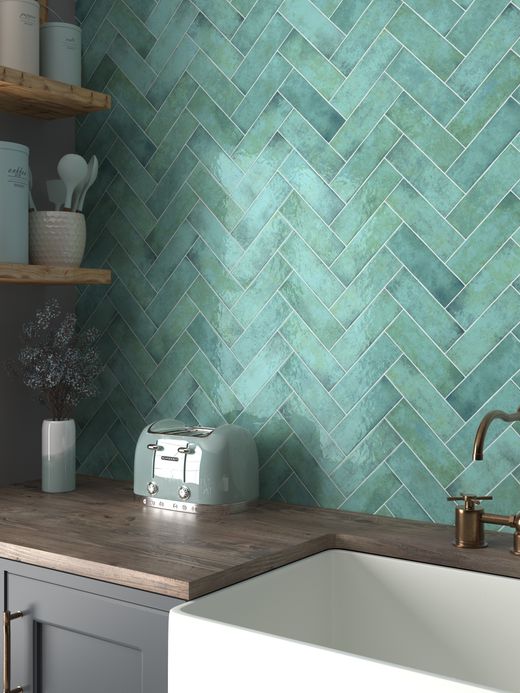 Poterie turquoise 6,5 x 20