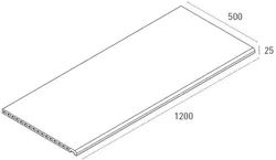 Borde de piscina Samoa color Crosscut Puro 50x120x2,5 cm - Caja 1 pieza