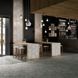 Tapis Sable Hexagone 25x29