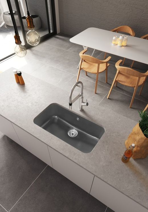 Fregadero Ares rectangular Carbón brillo