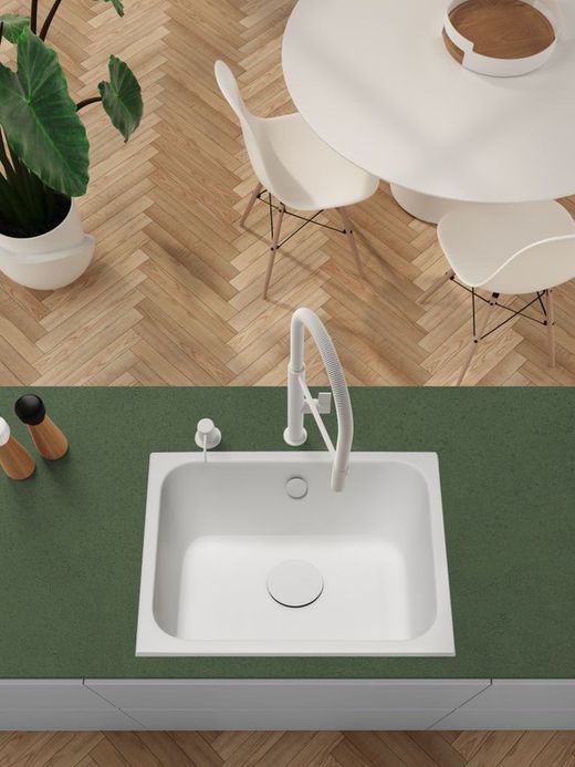 Fregadero Horus rectangular Blanco brillo