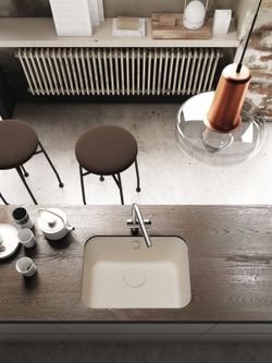 Pia retangular Horus Baunilha brilhante