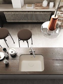 Lavabo rectangulaire Horus, vanille mate