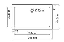 Pia retangular Suria Pergamon fosca