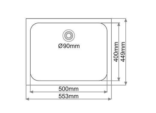 Pia retangular Syan Aquiles Carvão brilhante