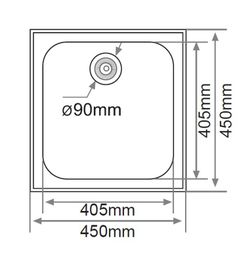 Pia quadrada Syan Troya Ferro cinza