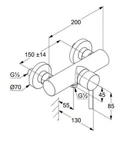 Robinet de douche mural Bozz