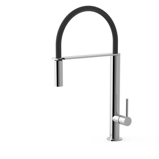 Grifo monomando caño flexible para cocina