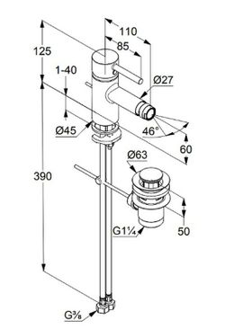 Torneira monocomando para bidê Bozz