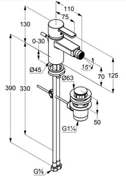 Torneira monocomando para bidê Zenta