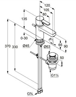 Robinet de lavabo monocommande Zenta 382500575