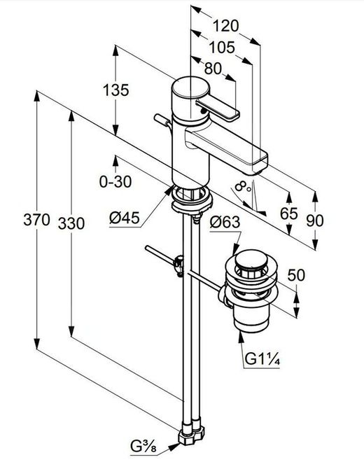 Robinet de lavabo monocommande Zenta 382500575