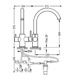 Robinet de cuisine à double poignée
