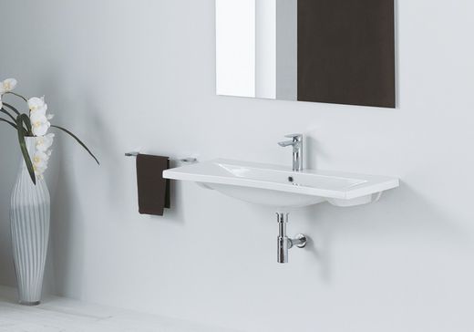 Lavabo suspendido Clever 90x39 cm blanco
