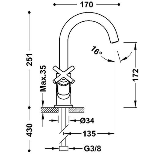 MONTBLANC Robinet d'évier à deux poignées