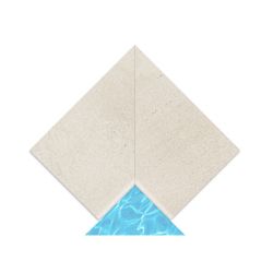 Solution d'angle de piscine intérieure Creta Stromboli Crème 33x50 cm