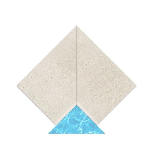 Solução de canto para piscina interior Creta Stromboli Creme 33x50 cm