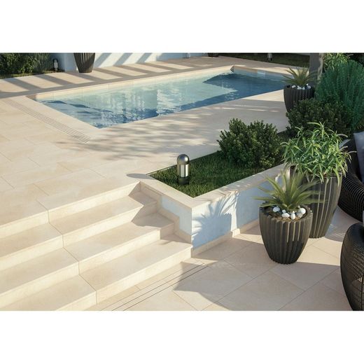 Solution d'angle de piscine intérieure Creta Stromboli Crème 33x50 cm