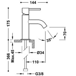 ÉTUDE Mitigeur de lavabo monocommande