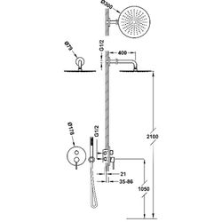 STUDY Kit mitigeur encastrable pour douche murale 2 voies Rapid-box