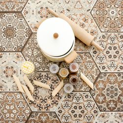 Timbre Terre Hexagone 25x29